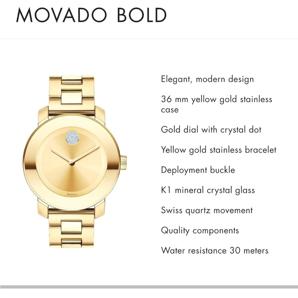 Movado bold iconic watch - Picture 2 of 10
